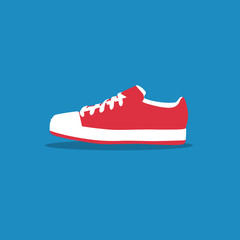 sneakers on a blue background