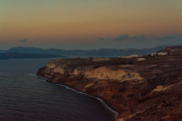 Akrotis Santorini, Greece - Sunset on the sea