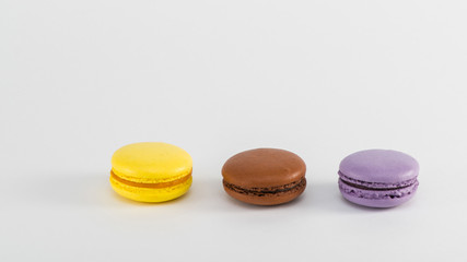 Macaroni cookie French on white background. Studio photo