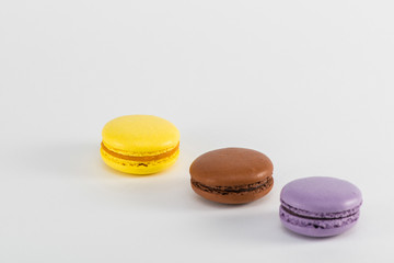 Macaroni cookie French on white background. Studio photo