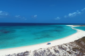 Caribbean sea, Los Roques. Vacation in the blue sea and deserted islands. Peace. Fantastic landscape
