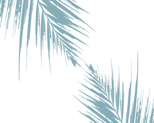 Tropical Elegant Foliage background blue pastel palm leaf vector made decoration