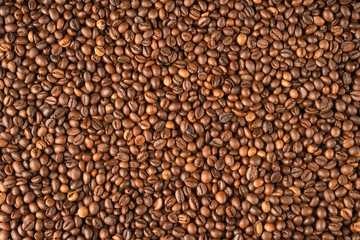 Raw coffee beans texture and background
