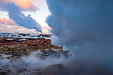 heiße Thermalquellen in Reykjanes, Island