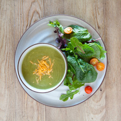 Broccoli Cheese Soup and Salad