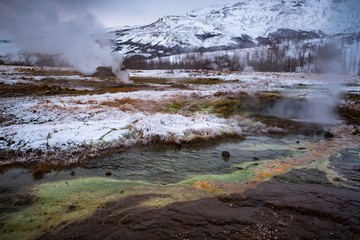 heiße Thermalquellen, Stokkur Geysir, Golden Circle, Island
