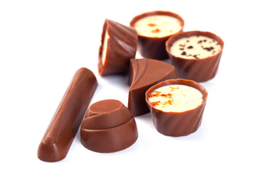 assortment of chocolates on a white background