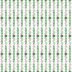 Christmas Seamless pattern with holly berry illustration