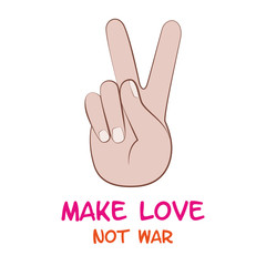 make love not war peace hand symbol vector illustration EPS10