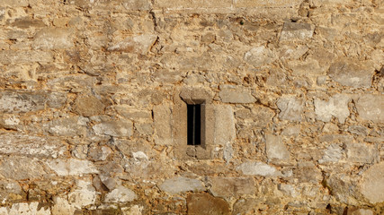 Window slot in a castle wall