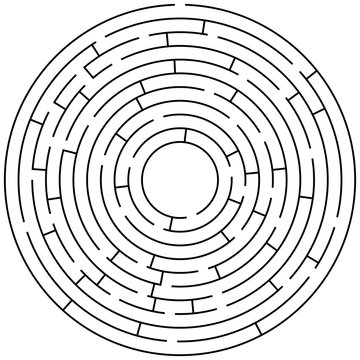 Circle maze.Vector circular labyrinth.