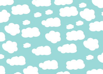 Cloud design. Baby background. Blue sky with clouds. Vector illustration.