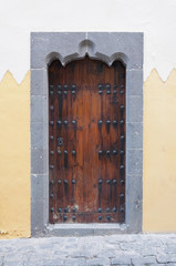 antique door with marble doorframe