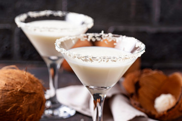 Coconut martini or Margarita. Alcoholic cocktail