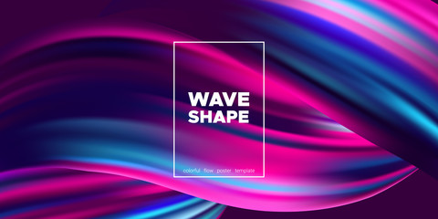 Abstract Wave Poster with Colorful Brush Strokes.