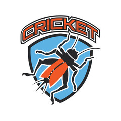 cricket insect logo isolated on white background. vector illustration