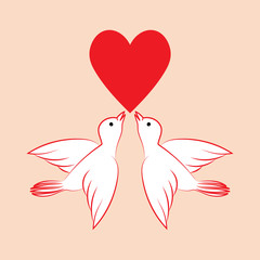 Heart and bird. Valentine's Day.