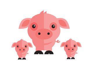Vector pig on a white background