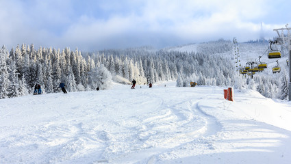 Winter in Szczyrk in Beskidy Mountain - Skrzyczne, Hala Jaworzyna