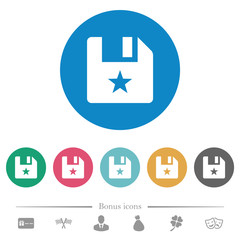 Marked file flat round icons