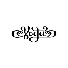 Hand drawn yoga lettering