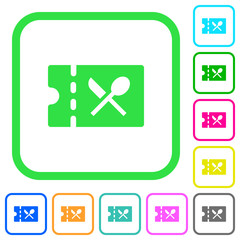 Catering discount coupon vivid colored flat icons
