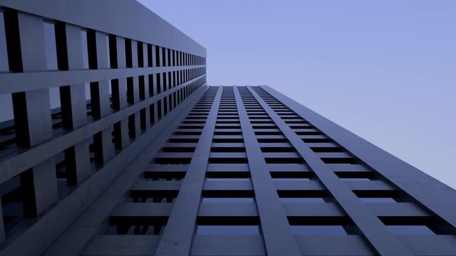 Tall building - skyscraper, architecture. View from bottom to top in Ultra HD 4k.