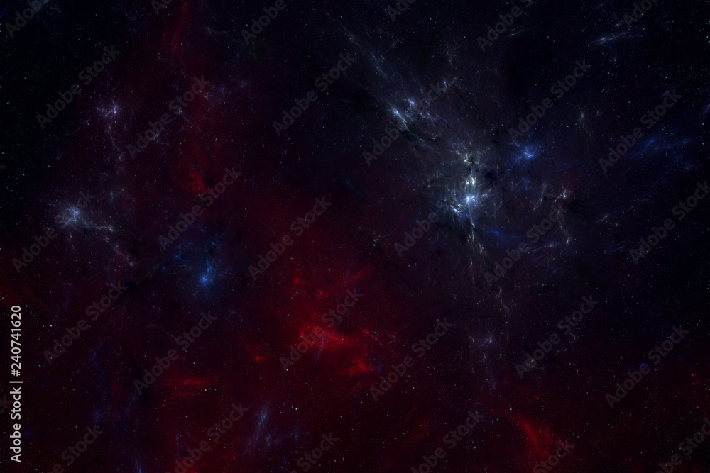 Wall mural abstract sci-fi space background with nebula and mysterious light. star field with galaxies and colo
