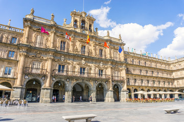 Main square called iPlaza Mayor in Salamanca, Leon, Spain