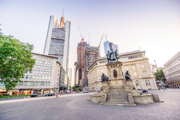 Fototapeta na wymiar Johannes Gutenberg monument in downtown of Frankfurt am Mein, Germany