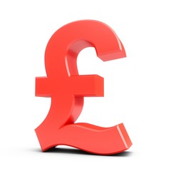 3D Rendering Red Pound Sign isolated on white background