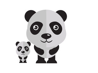 Cute panda vector on white background
