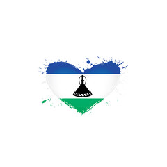Lesotho flag, vector illustration on a white background