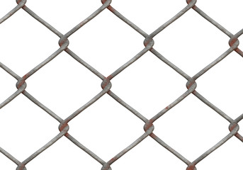 chainlink fence with rust isolated