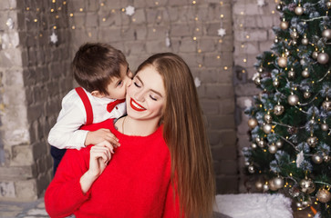 Happy son and mother. Family values