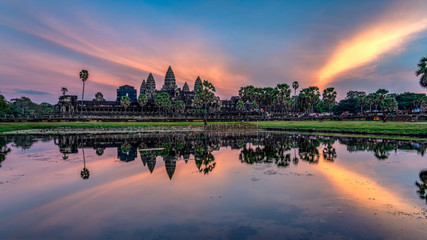 Fototapeta na wymiar HDR Image of Angkor Wat Temple, Siem Reap, Cambodia 