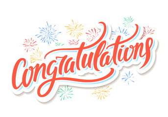 Congratulations card. Hand lettering