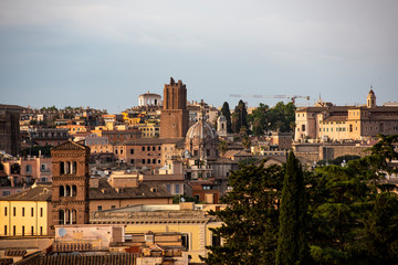 Fototapeta na wymiar beautiful view of Rome seen from the orange gardenbeautiful view of Rome seen from the orange garden