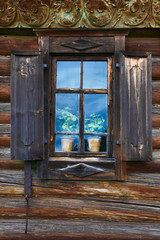 old country windows. Russia.