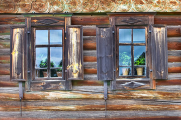old country windows. Russia.