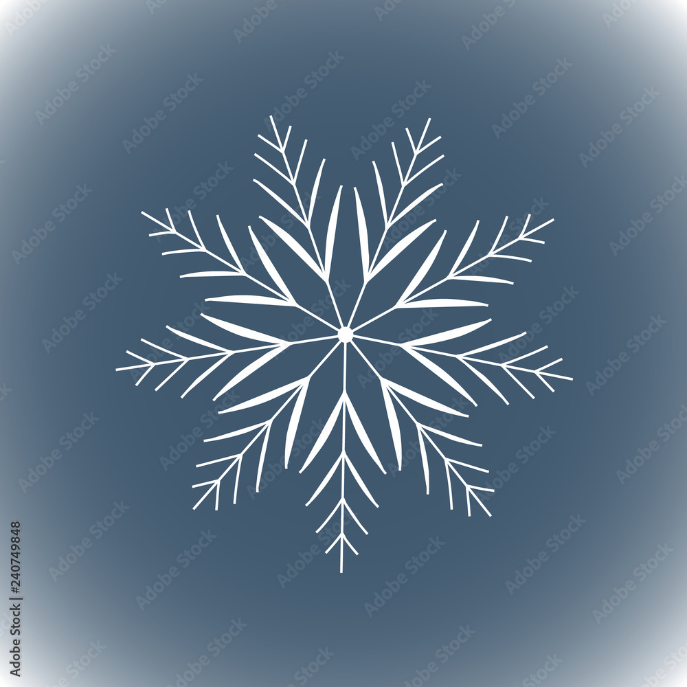 Poster snowflake simple line logo. winter isolate icon