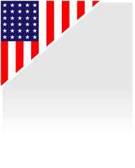 USA flag corner frame background.
