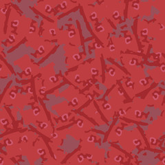 UFO camouflage of various shades of red, pink and purple colors