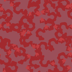 UFO camouflage of various shades of red, pink and purple colors