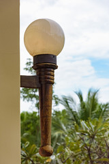 street lamp on the wall