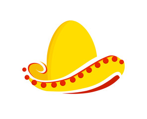 vector Illustration traditional Mexican sombrero hat isolated on a white background.
