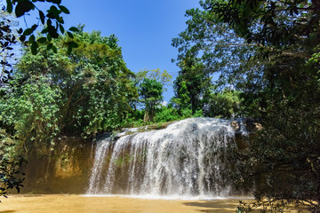 waterfall in jungle park vietnam