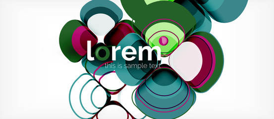 Round triangles geometric shapes composition