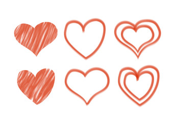 Valentine's day set with hand - drawn hearts. Vector illustration. EPS10