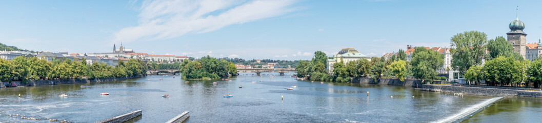 View of the Legion bridge in Prague in summer